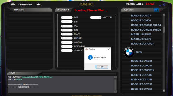 DaVinci Deluxe 10.35 – Logiciel Reprogrammation ECU DPF EGR AdBlue OFF+ Stage 1