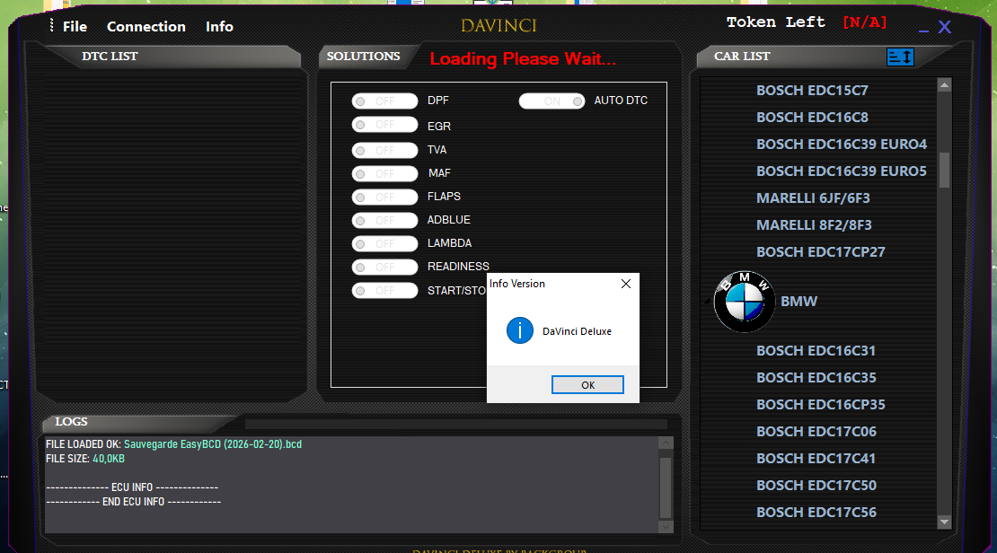 DaVinci Deluxe 10.35 – Logiciel Reprogrammation ECU DPF EGR AdBlue OFF+ Stage 1