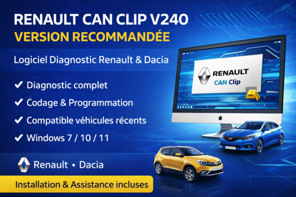 🔧 Renault CAN Clip V240 – Logiciel Diagnostic Renault & Dacia