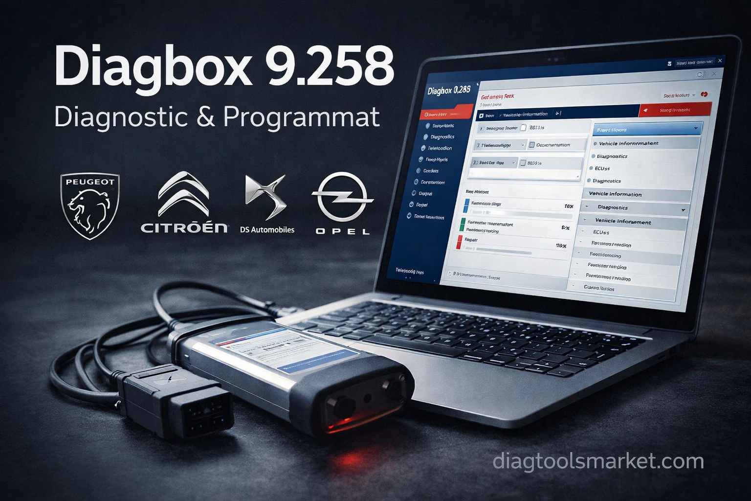 Diagbox 9.258 (2026) – Diagnostic & Programmation Peugeot Citroën DS Opel (Offline)