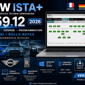 BMW ISTA+ 4.59.12 2026 FR DE EN – Logiciel Diagnostic BMW MINI Rolls-Royce Windows 10/11