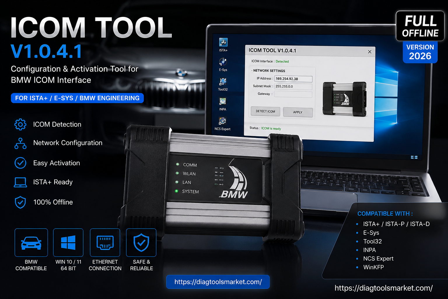 ICOM TOOL V1.0.4.1 – Activation et Configuration BMW ICOM / ISTA / E-Sys